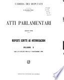 Atti parlamentari. Risposte scritte ad interrogazioni