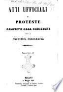 Atti ufficiali e proteste relative alla dedizione della provincia bergamasca