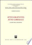 Atto gratuito, atto liberale