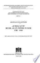 Aurea luce Musik an St. Peter in Rom, 1790-1850