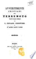 Avvertimenti cristiani sul terremoto tratti dalle omelie di s. Giovanni Grisostomo e d'altri santi padri