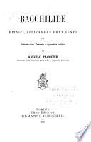 Bacchilide epinici