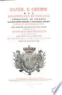 Bandi e ordini da osservarsi nel granducato di Toscana