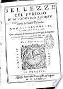 Bellezze del furioso ¬di ¬M. ¬Lodovico ¬Ariosto