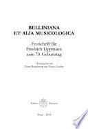 Belliniana et alia musicologica