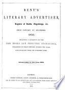 Bent's Literary Advertiser and Register of Engravings, Works on the Fine Arts