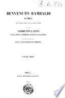 Benvenuto Rambaldi da Imola illustrato nella vita e nelle opere e di lui commento latino sulla Divina Commedia di Dante Allighieri voltato in italiano dall'avvocato Giovanni Tamburini