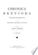 Bernardino Azzurrini Chronica breviora