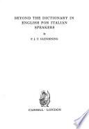 Beyond the Dictionary in English for Italian Speakers