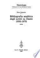 Bibliografia analitica degli scritti su Dante, 1950-1970: without individual titles