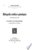 Bibliografia araldica e genealogica d'Italia