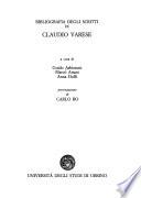 Bibliografia degli scritti di Claudio Varese