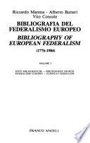 Bibliografia del federalismo europeo (1776-1984): Fonti bibliografiche federalismo europeo