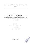 Bibliografia dell'Archivio centrale dello Stato, 1953-1978