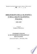 Bibliografia della slavistica e della balto-slavistica italiana, 1993-1997