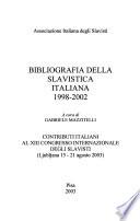 Bibliografia della slavistica italiana, 1998-2002