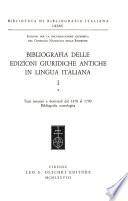 Bibliografia delle edizioni giuridiche antiche in lingua italiana