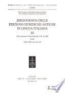 Bibliografia delle edizioni giuridiche antiche in lingua italiana