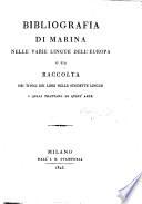 Bibliografia di Marina nelle varie lingue dell'Europa, etc