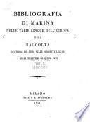 Bibliografia di marina nelle varie lingue dell'Europa, o sia Raccolta dei titoli dei libri nelle suddette lingue i quali trattano di quest'arte
