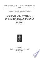 Bibliografia Italiana Di Storia Della Scienza