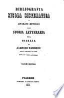 Bibliografia sicola sistematica o Apparato metodico alla storia letteraria della Sicilia di Alessio Narbone