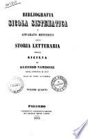 Bibliografia sicola sistematica o Apparato metodico alla storia letteraria della Sicilia di Alessio Narbone