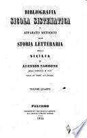 Bibliografia sicola sistematica, o Apparato metodico alla storia letteraria della Sicilia
