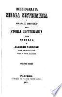 Bibliografia sicola sistematica, o apparato metodico alla storia letteraria della Sicilia