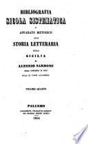 Bibliografia Sicola sistematica o apparato metodico alla storia letteraria della Sicitia