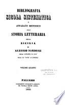 Bibliografia sicola sistematica, o apparato metodico alla Storia litteraria della Sicilia