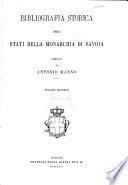 Bibliografia storica degli Stati della Monarchia di Savoia