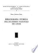 Bibliografia storica dell'Accademia nazionale dei Lincei