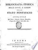 Bibliografia Storica Dell Citta, 