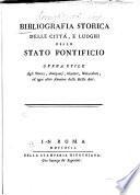 Bibliografia storica delle città, e luoghi dello Stato pontificio