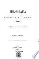 Bibliografia storica Ticinese