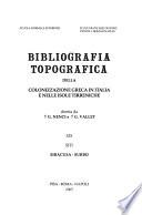 Bibliografia topografica della colonizzazione greca in Italia e nelle isole tirreniche