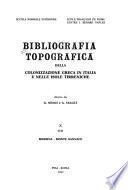 Bibliografia topografica della colonizzazione greca in Italia e nelle isole tirreniche