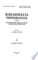 Bibliografia topografica della colonizzazione greca in Italia e nelle isole tirreniche: Siti, Leonessa - Mesagne