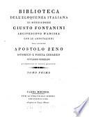 Biblioteca dell'eloquenza italiana, con le annotazioni di Apostolo Zeno