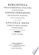 Biblioteca dell'eloquenza italiana, con le annotazioni di Apostolo Zeno
