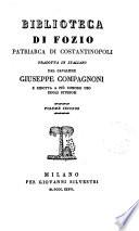 Biblioteca di Fozio, patriarca di Constantinopoli