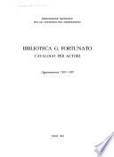 Biblioteca G. Fortunato--catalogo per autori: 1985-1987