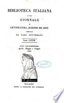 Biblioteca italiana, o sia Giornale di letteratura, scienze ed arti