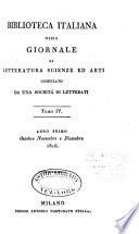 Biblioteca italiana, o sia giornale di letteratura, scienze ed arti ...