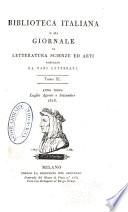 Biblioteca italiana, o sia giornale di letteratura, scienze ed arti ...