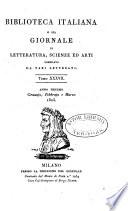 Biblioteca italiana, o sia giornale di letteratura, scienze ed arti ...