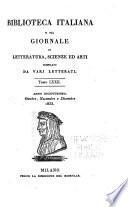 Biblioteca italiana, o sia giornale di letteratura, scienze ed arti ...