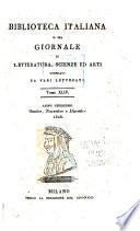 Biblioteca italiana, o sia giornale di letteratura, scienze ed arti ...