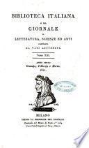 Biblioteca italiana, o sia Giornale di letteratura, scienze ed arti